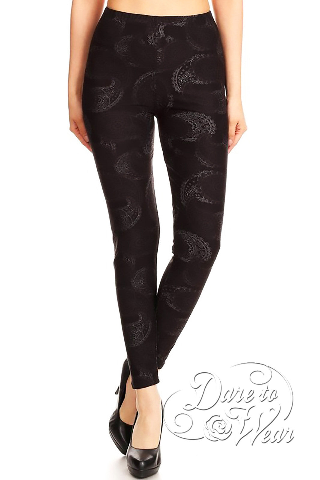 Dare to Wear Victorian Gothic Steampunk Peached Leggings in Luna Lace