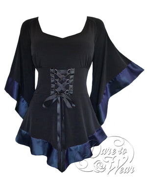 Dare Fashion Treasure Long sleeve top F28 Midnight Medieval Gothic Cosplay Corset Tunic