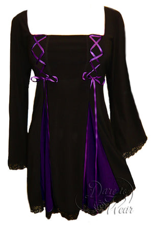 Dare To Wear Victorian Gothic Women's Gemini Princess Corset Top Black/Purple