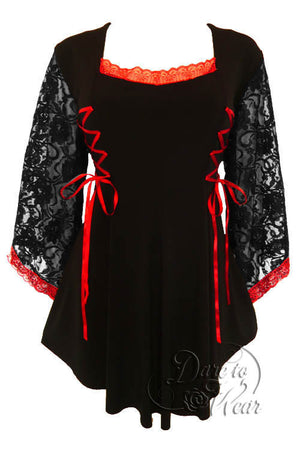 Dare To Wear Victorian Gothic Women's Plus Size Anastasia Corset Top Black/Scarlet