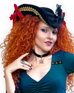 Dare Fashion Corsair Pirate  H05 F30 Dark Teal MJClose Gothic Steampunk Pirate Costume