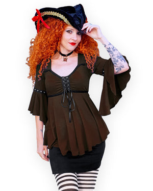 Dare Fashion Buccaneer Pirate H06 Ophelia Walnut MJTip Steampunk Pirate Costume
