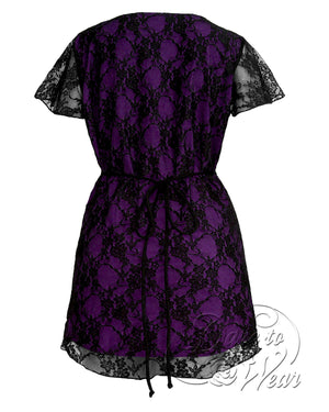 Dare Fashion Sweetheart Short sleeve top S09 PurpleB Victorian Gothic Corset Chemise