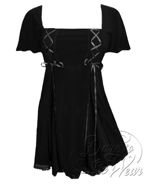 Dare Fashion Gemini Princess S/S Short sleeve top S12 Gothic Victorian Gemini Corset Short Sleeve Black
