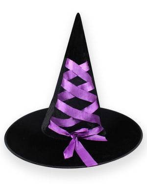 Halloween Witch Hat in Black/Purple