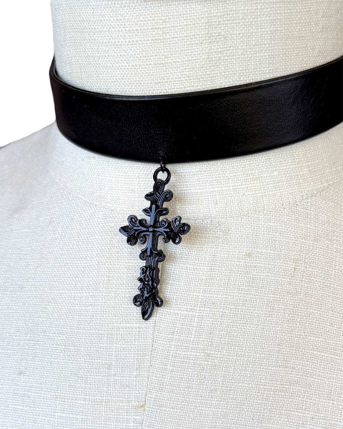 Black Cross Choker Necklace - Dare Fashion