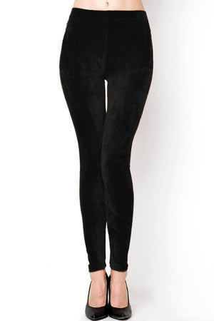 Dare to Wear Victorian Gothic Steampunk Renaissance Velour Leggings in Basic Black