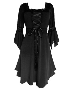 Dare Fashion Renaissance Dress D01 Black Renaissance Gothic Witch Dress Gown