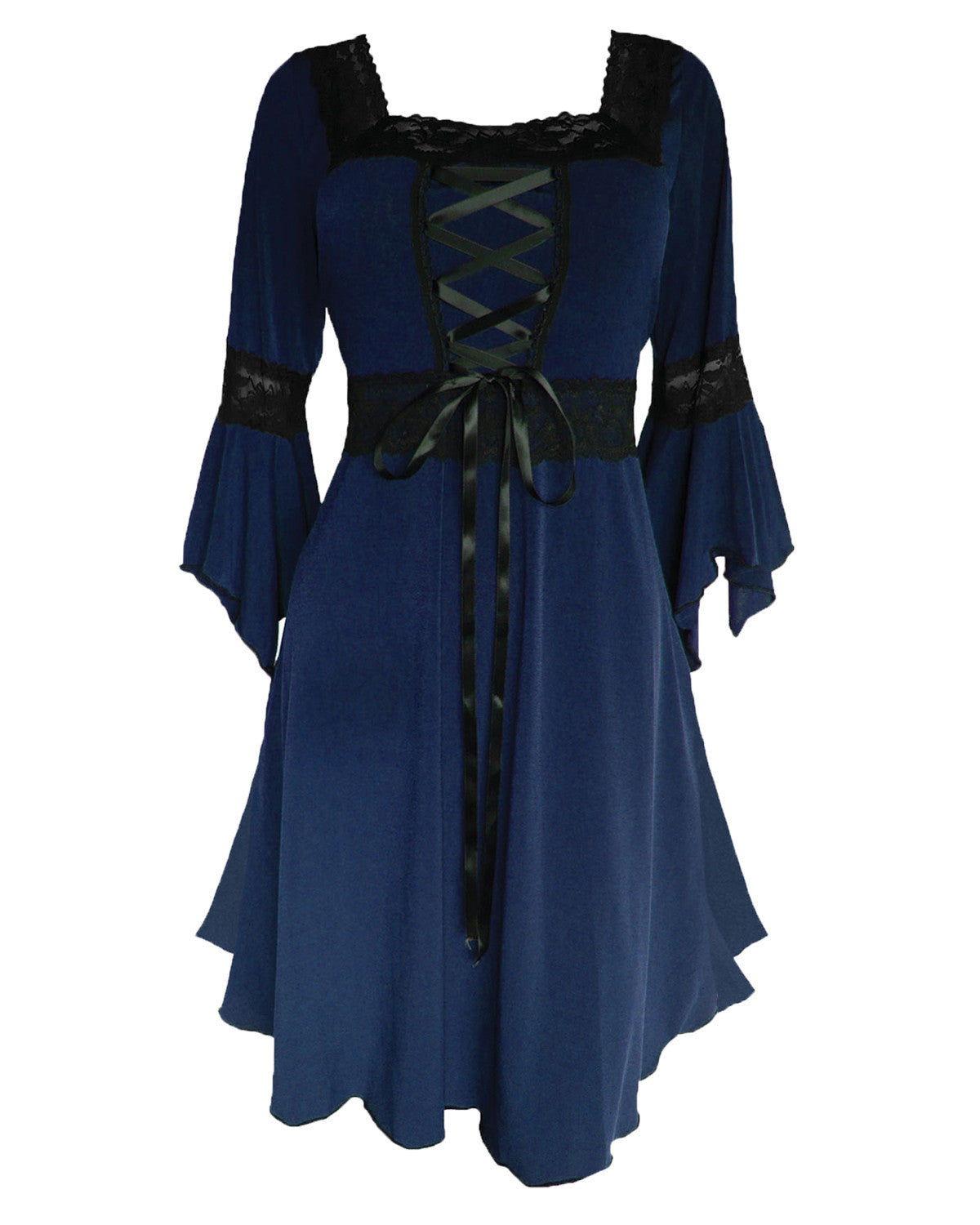 Renaissance Dress in Midnight Indigo Blue Gothic Victorian