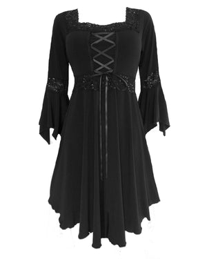 Dare Fashion Renaissance Dress D01 Obsidian Renaissance Gothic Witch Dress Gown