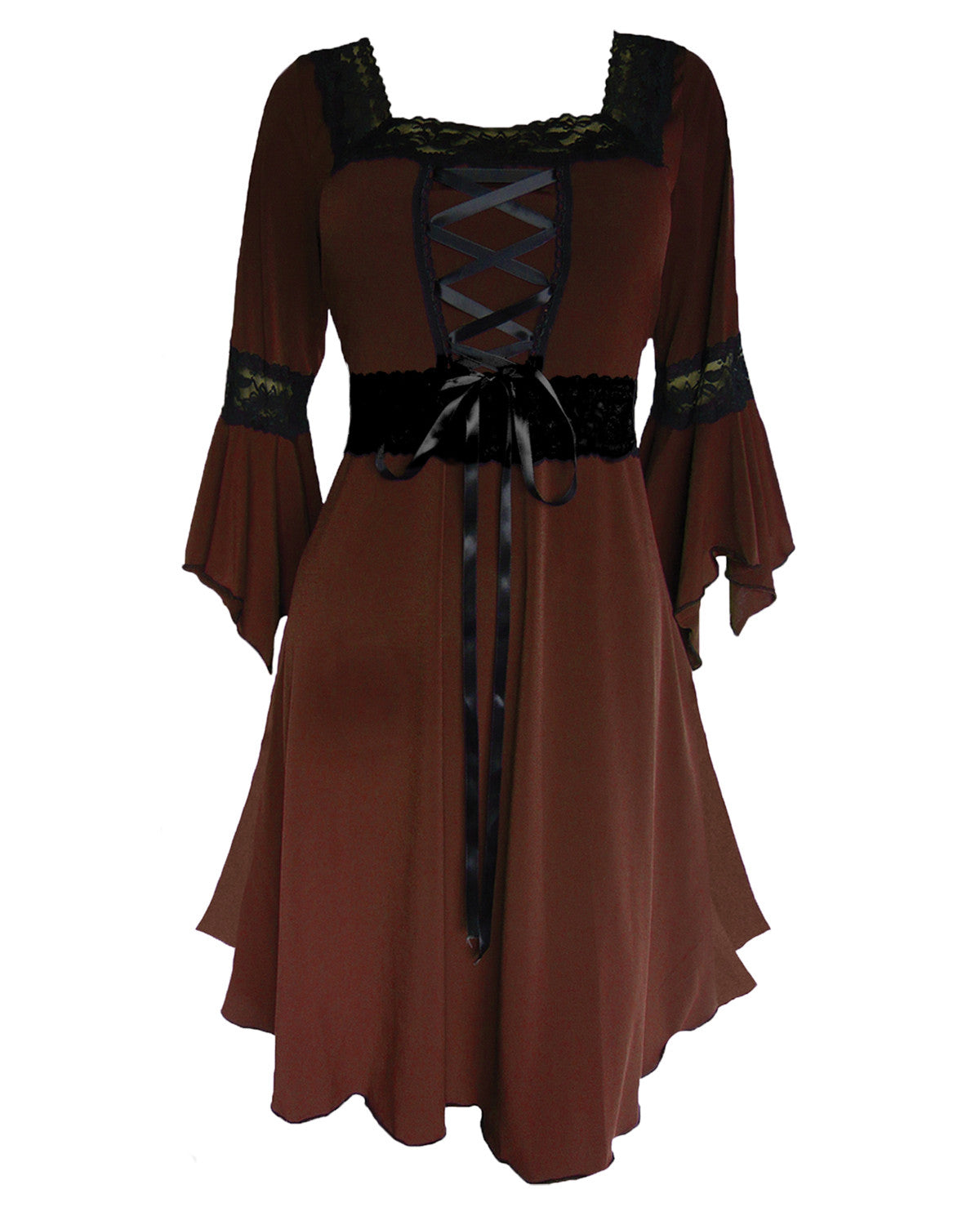 Renaissance Dress in Walnut Dark Brown Steampunk Victorian