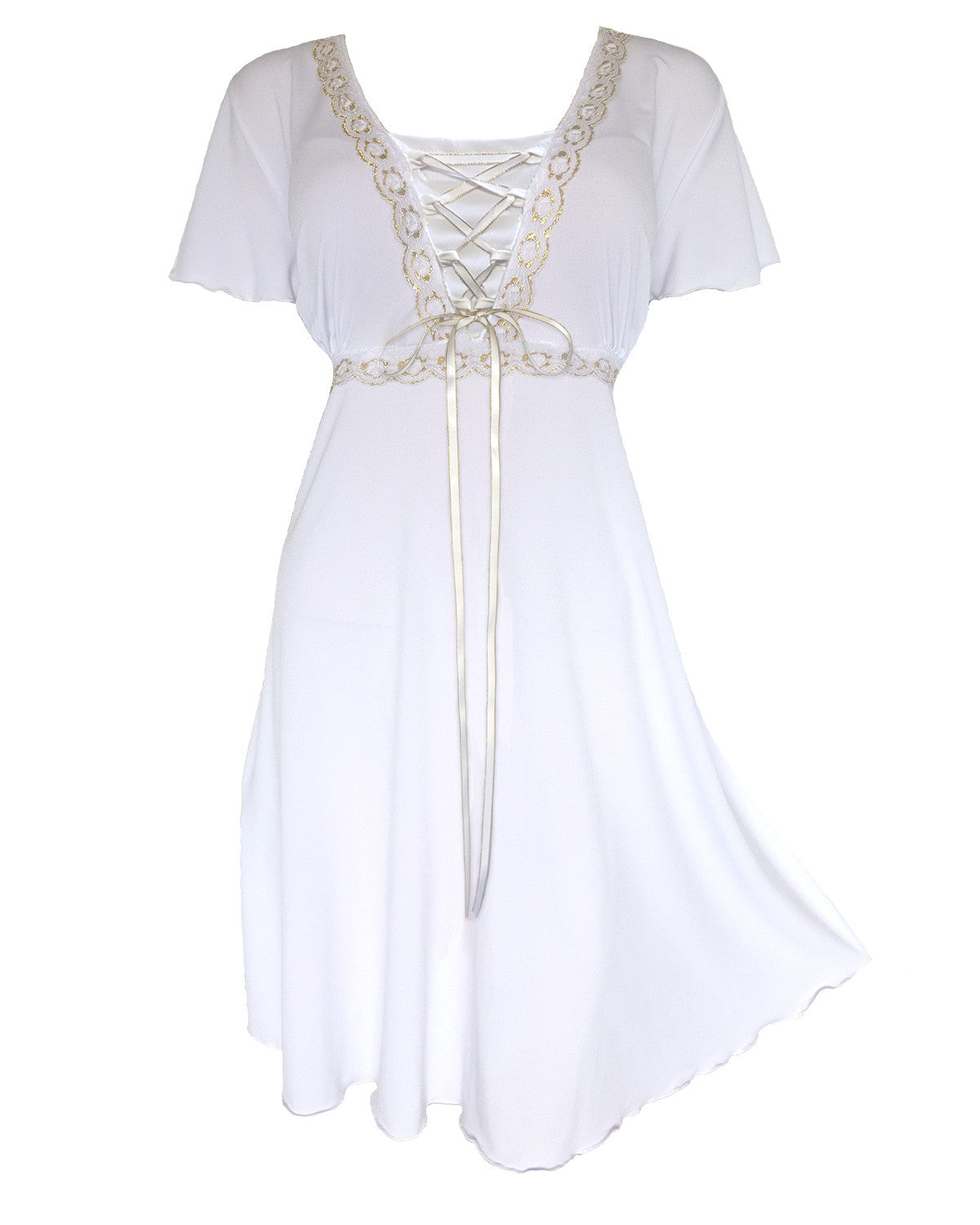 white christmas dresses Gothic Ribbed Lace Corset Dress Set Skirt / XL main image 0