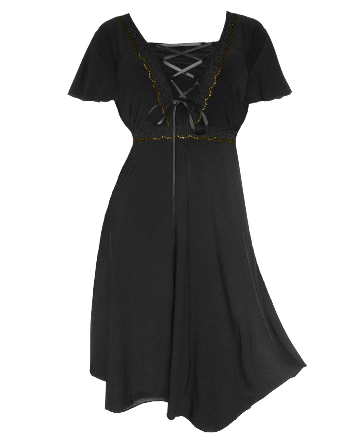 Angel Dress in Black/Gold