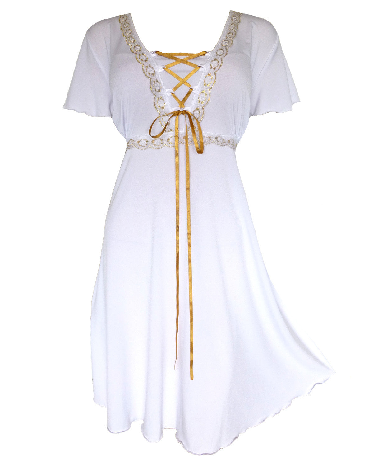 Angel Dress in White/Gold - Dare Fashion Angel Dress in White/Gold - Dare Fashion