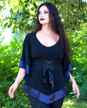 Dare Fashion Treasure Long sleeve top F28 Midnight LuxLeft Medieval Gothic Cosplay Corset Tunic