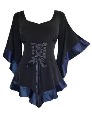 Dare Fashion Treasure Long sleeve top F28 Midnight Medieval Gothic Cosplay Corset Tunic