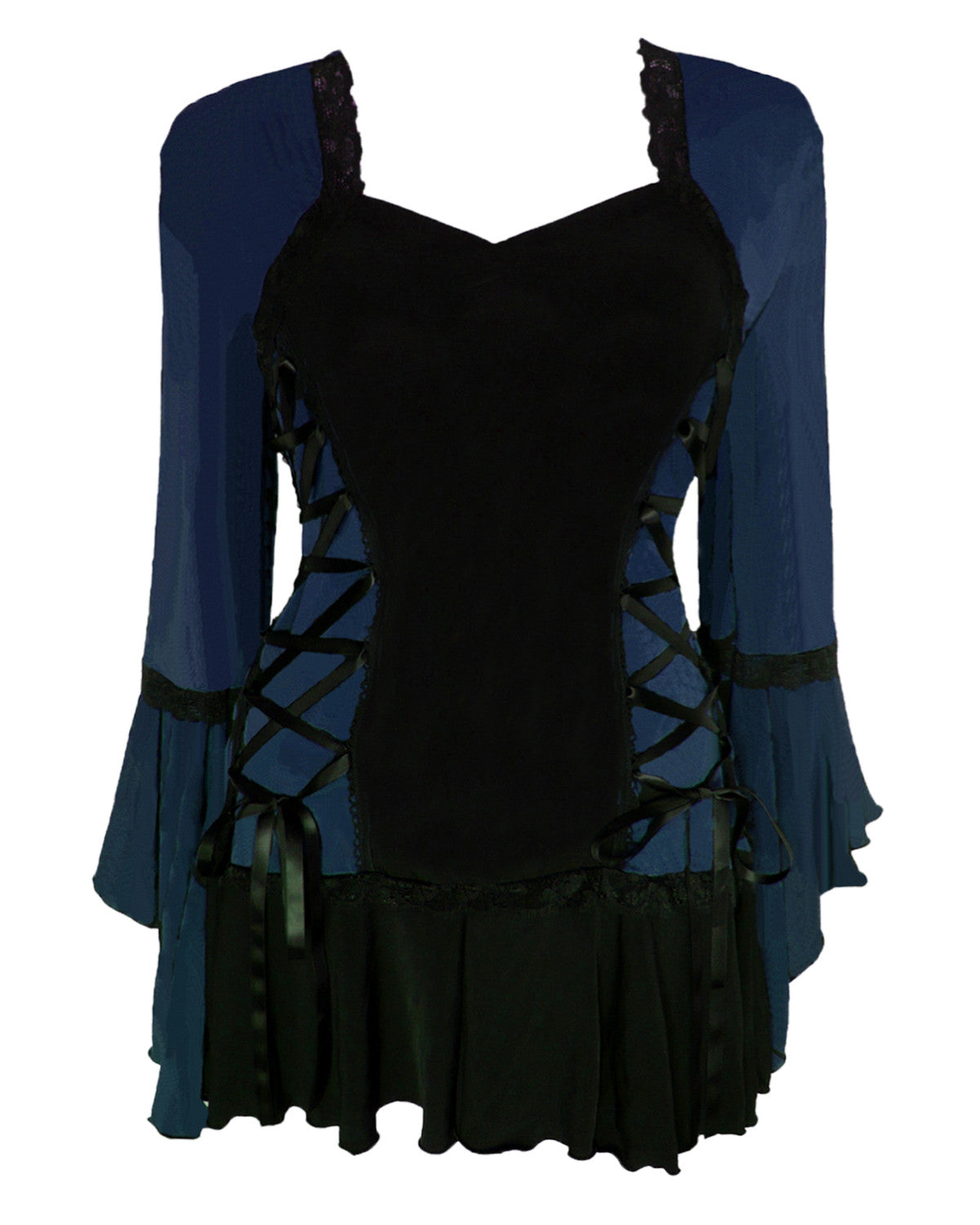 steampunk victorian corset women's dark blue and black angel dress Dare Fashion Bolero Top in Midnight