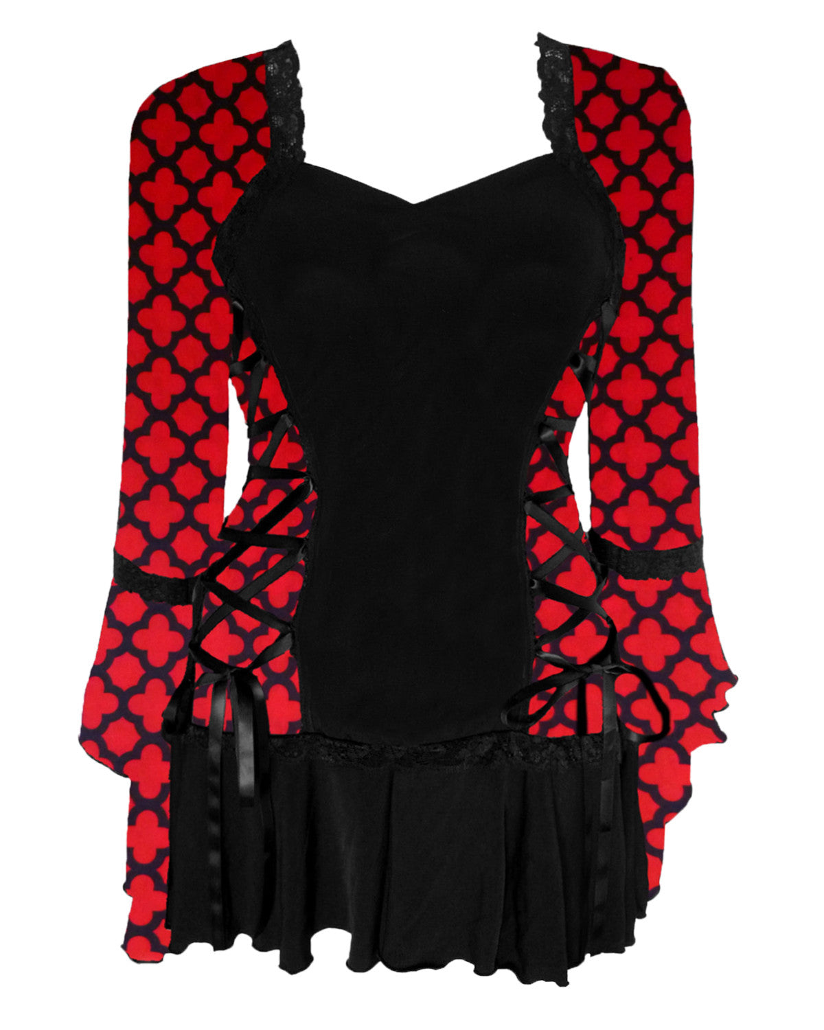 Bolero Top in Red Queen | Crimson Brocade Victorian Steampunk