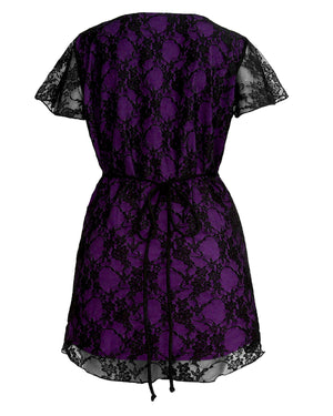 Dare Fashion Sweetheart Short sleeve top S09 PurpleB Victorian Gothic Corset Chemise