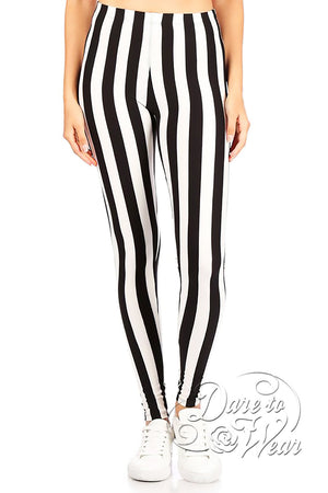 Dare to Wear Victorian Gothic Steampunk Peached Leggings in Beetlejuice