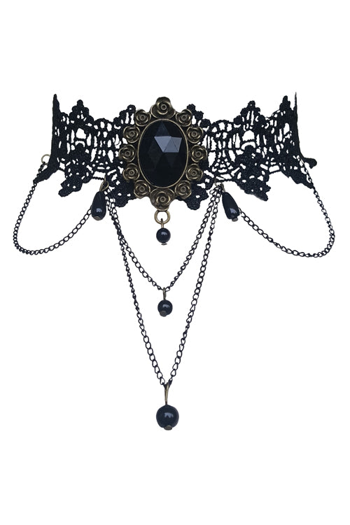Black Lace Choker Necklace Dare Fashion - Main Image