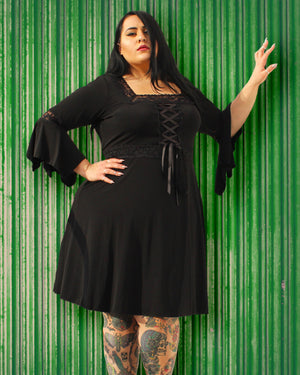 Dare Fashion Magick Witch D01 Black AshleyGreen Renaissance Gothic Witch Dress Gown