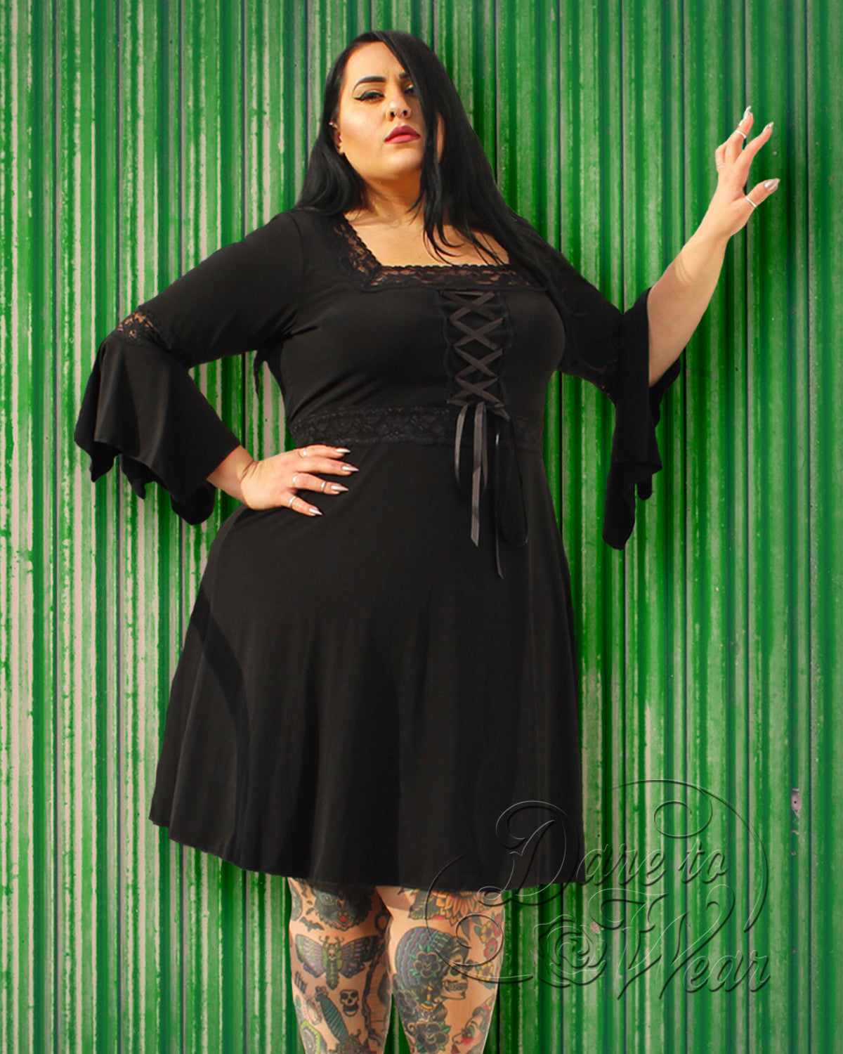 PLUS SIZE Gothic Dress, Medieval Dress, Plus Size Black Dress