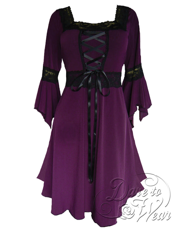 Renaissance Dress in Black  Dark Raven Victorian Gothic Corset Gown - Dare  Fashion