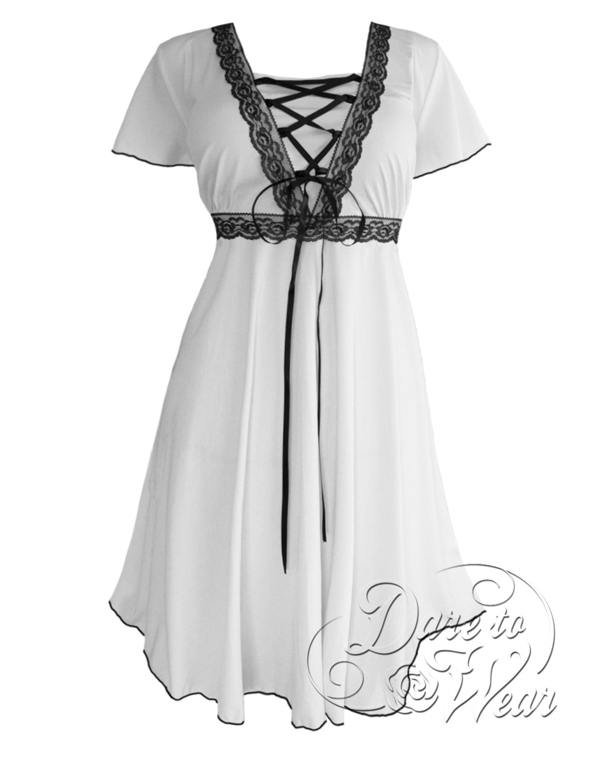 Angel Dress in White/Black - Dare Fashion