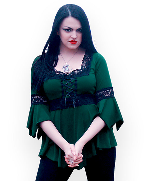 Renaissance Dress in Envy  Jade Green Irish Victorian Gothic