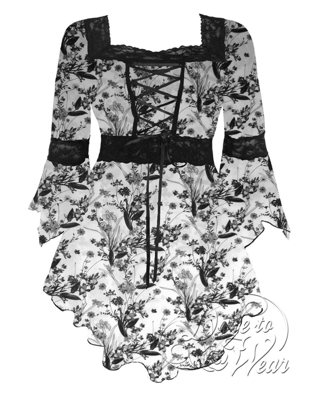 Dare Fashion Renaissance Long sleeve top F05 WintersTale Victorian Gothic Corset Blouse