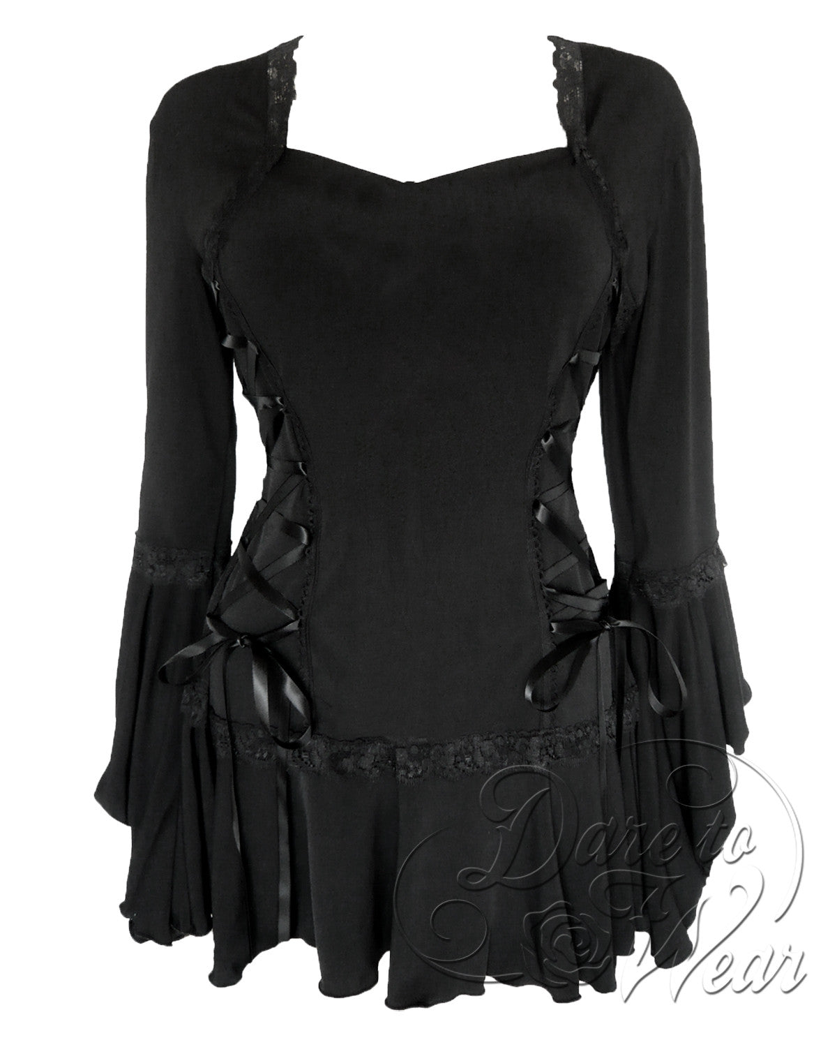 Black Lace One Shoulder See Through Velvet Corset Top at Rs