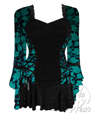 Dare Fashion Bolero Long sleeve top F29 Ivy Victorian Steampunk Lace Corset Blouse
