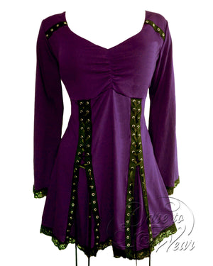 Dare to Wear Victorian Gothic Steampunk Elektra Top in Mulberry Purple