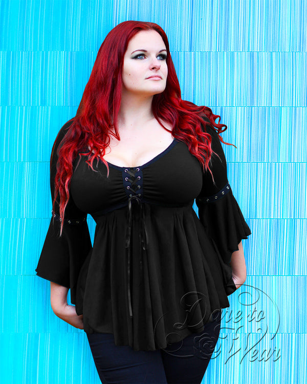 Ophelia Top in Black - Dare Fashion