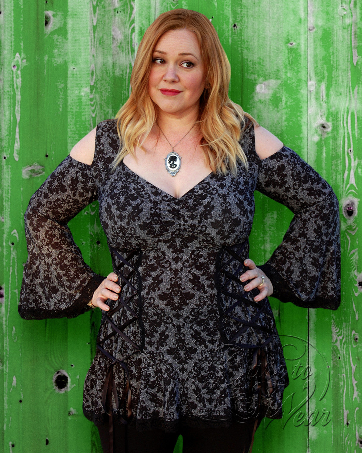 Dare Fashion Temptation Top F45 London LTHGrnWd Gothic Victorian Corset Tunic