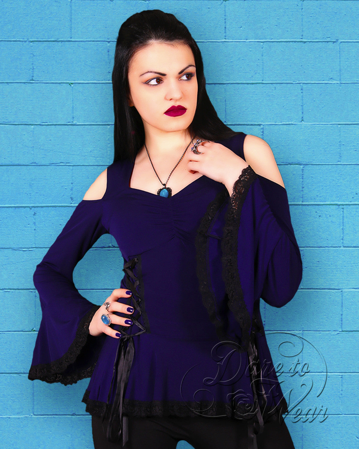 Dare Fashion Temptation Top F45 Midnight GGBluBlks Gothic Victorian Corset Tunic