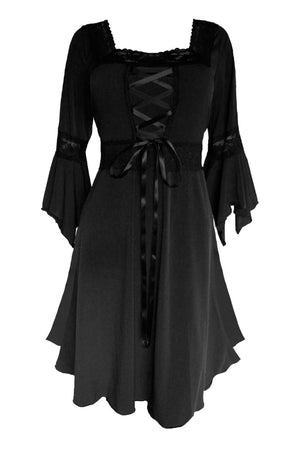 Dare to Wear Victorian Gothic Steampunk Renaissance Dress in Black
