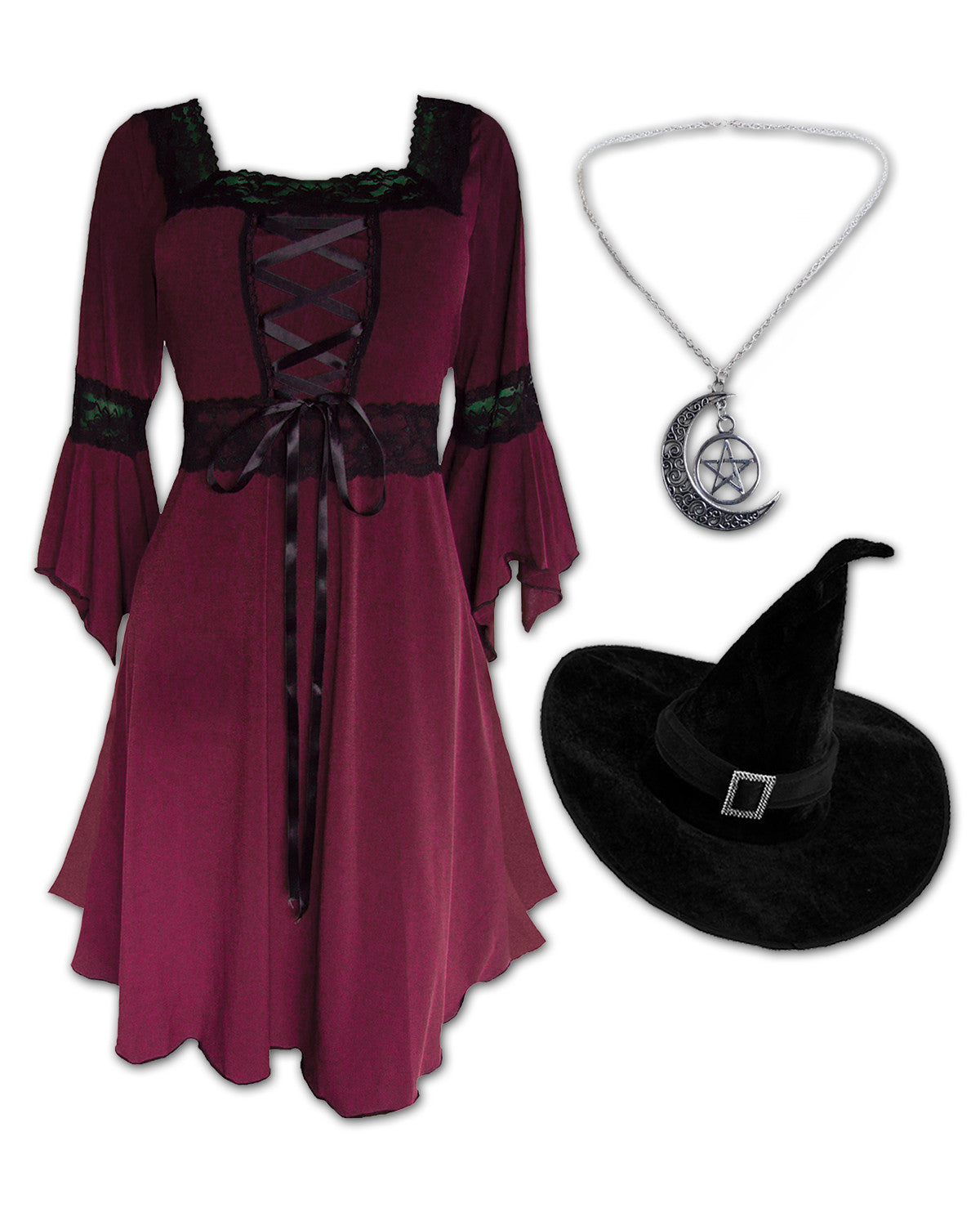 Dare Fashion Adult Gothic Witch Costume Renaissance Corset Dress Burgundy Red 2x Dare Fashion Adult Gothic Witch Costume Renaissance Corset Dress Burgundy Red 2x