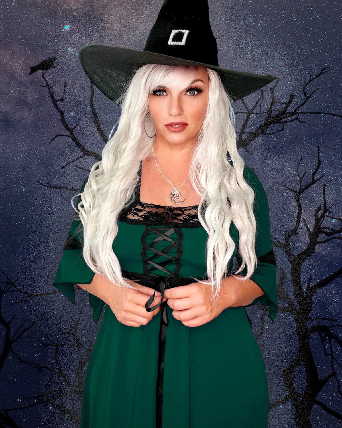 Dare Fashion Adult Gothic Witch Costume Renaissance Corset Dress Envy Green