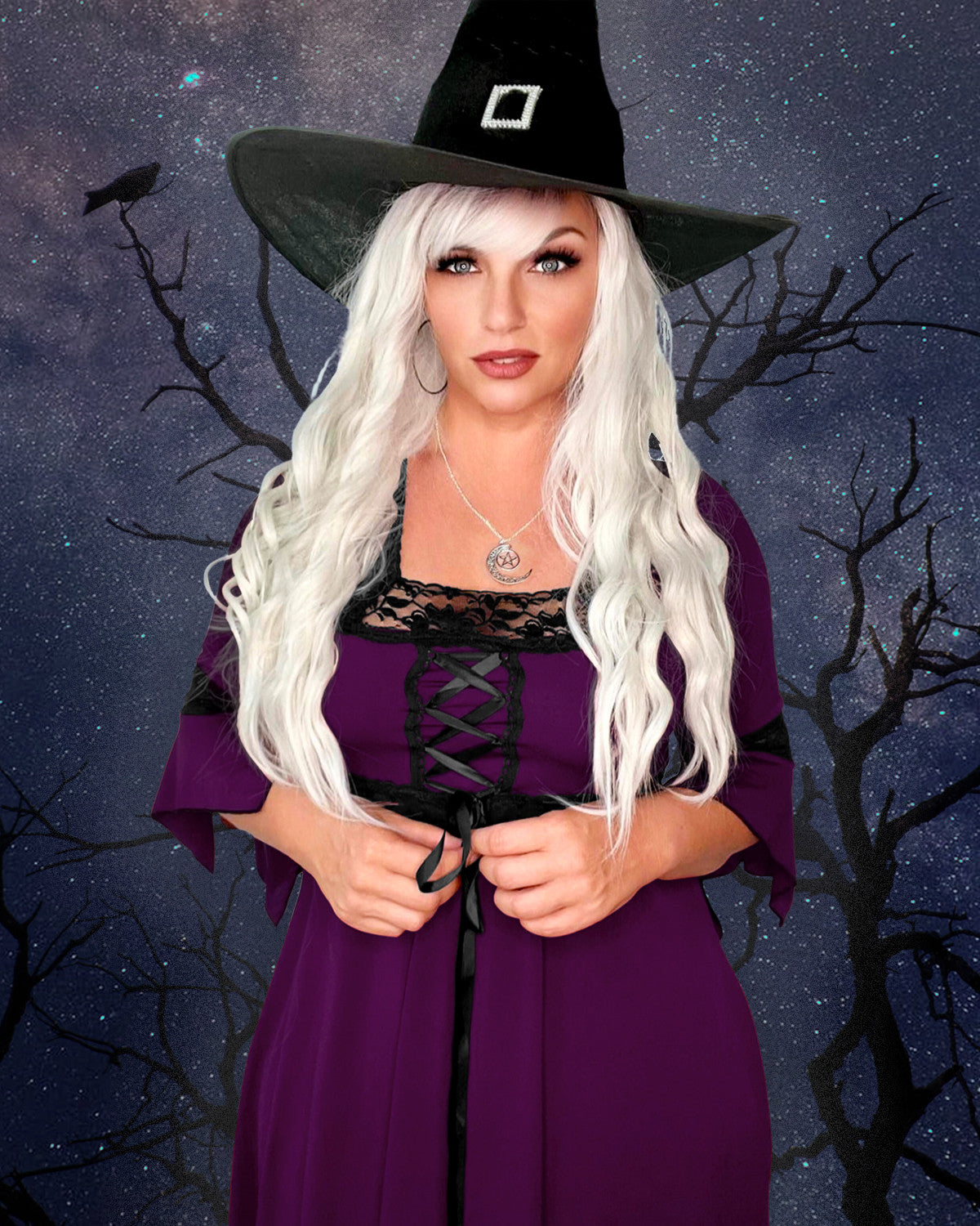 Dare Fashion Adult Gothic Witch Costume Renaissance Corset Dress Plum Purple L Dare Fashion Adult Gothic Witch Costume Renaissance Corset Dress Plum Purple L