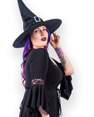 Dare Fashion Spellcaster Witch H03 Black SSSideWhite Gothic Victorian Cosplay Witch