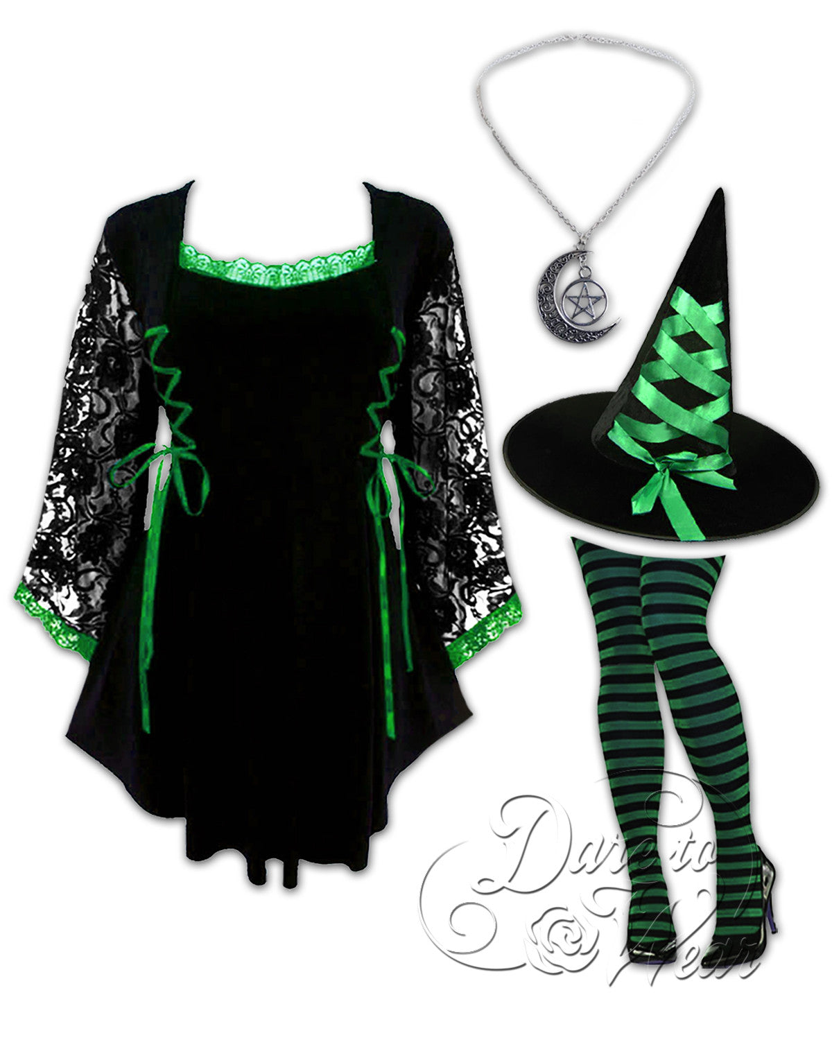 Enchantress Witch Costume with Anastasia Top, Emerald