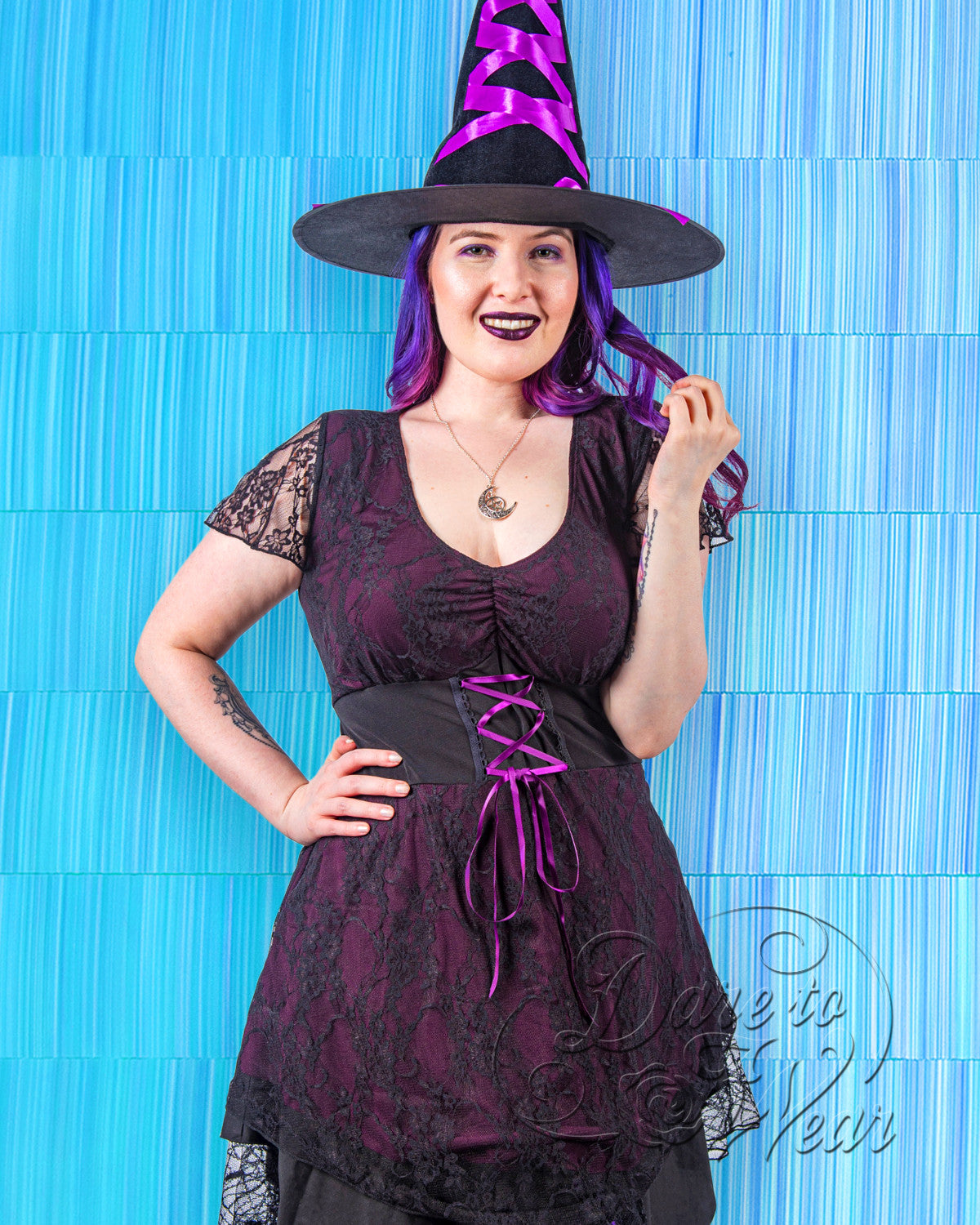Dare Fashion Enchantress Witch Costume with Sweetheart Top, Purple 2x Dare Fashion Enchantress Witch Costume with Sweetheart Top, Purple 2x