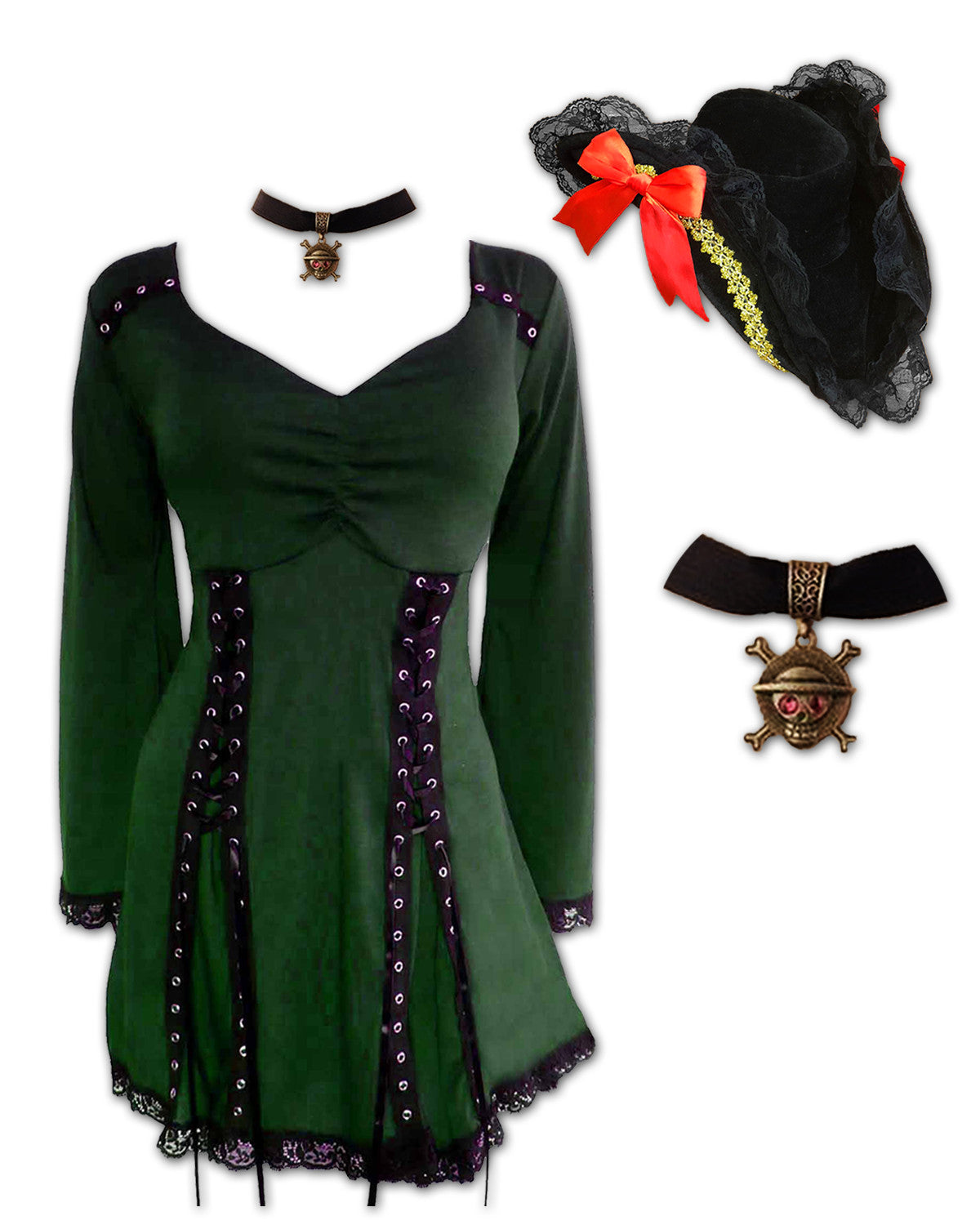 Dare Fashion Corsair Pirate Costume with Elektra Top, Envy S Dare Fashion Corsair Pirate Costume with Elektra Top, Envy S