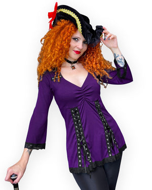 Dare Fashion Corsair Pirate  H05 F30 Mulberry MJTip Gothic Steampunk Pirate Costume