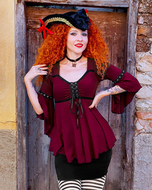 Dare Fashion Buccaneer Pirate H06 Ophelia Burgundy MJDoor Steampunk Pirate Costume