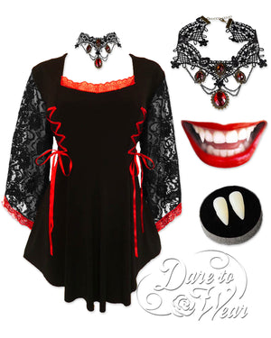 Dare to Wear Victorian Gothic Steampunk Immortal Vampire Costume with Anastasia Top, Scarlet