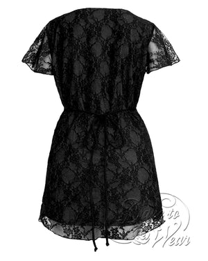 Dare Fashion Sweetheart Short sleeve top S09 BlackB Victorian Gothic Corset Chemise