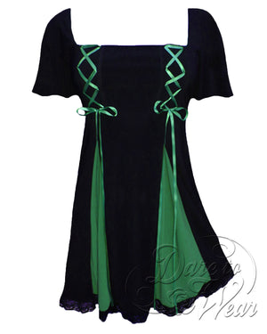 Dare Fashion Gemini Princess S/S Short sleeve top S12 Gothic Victorian Gemini Corset Short Sleeve Emerald